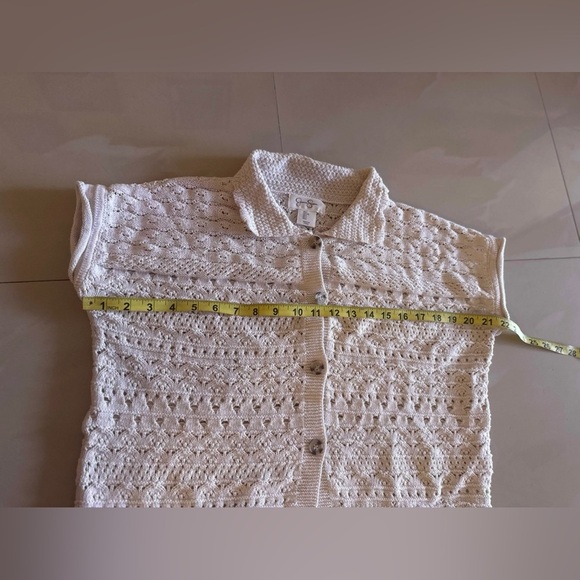 JESSICA SIMPSON Crop Cardigan Sweater Size Large Sage Knitted Casual Winter. - Picture 9 of 11